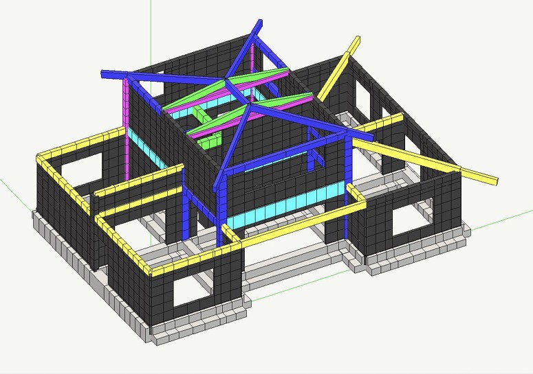 Modello tridimensionale di un blocco residenziale