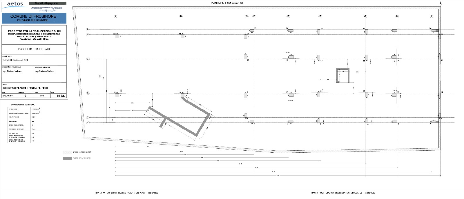 Pianta delle strutture interrate