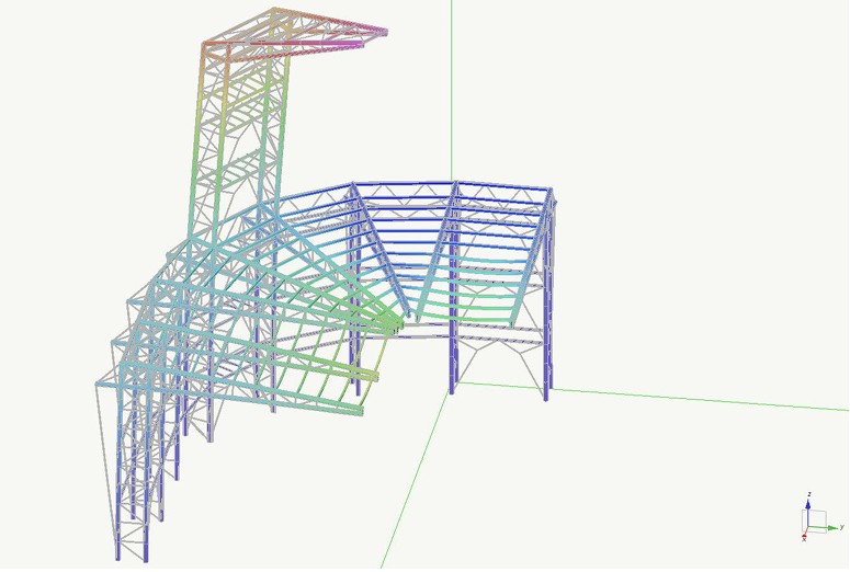 Configurazione deformata del modello strutturale